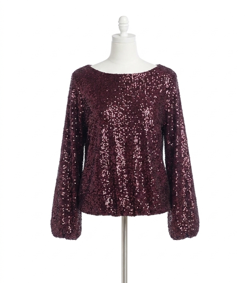 NEW KAREN KANE baila blouson top in eggplant